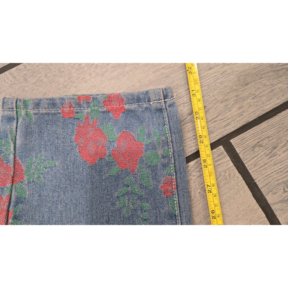 PTCL Ethikal Brand Floral Rose Print Straight Leg Jeans Light Wash Blue Size 26 - Picture 4 of 6